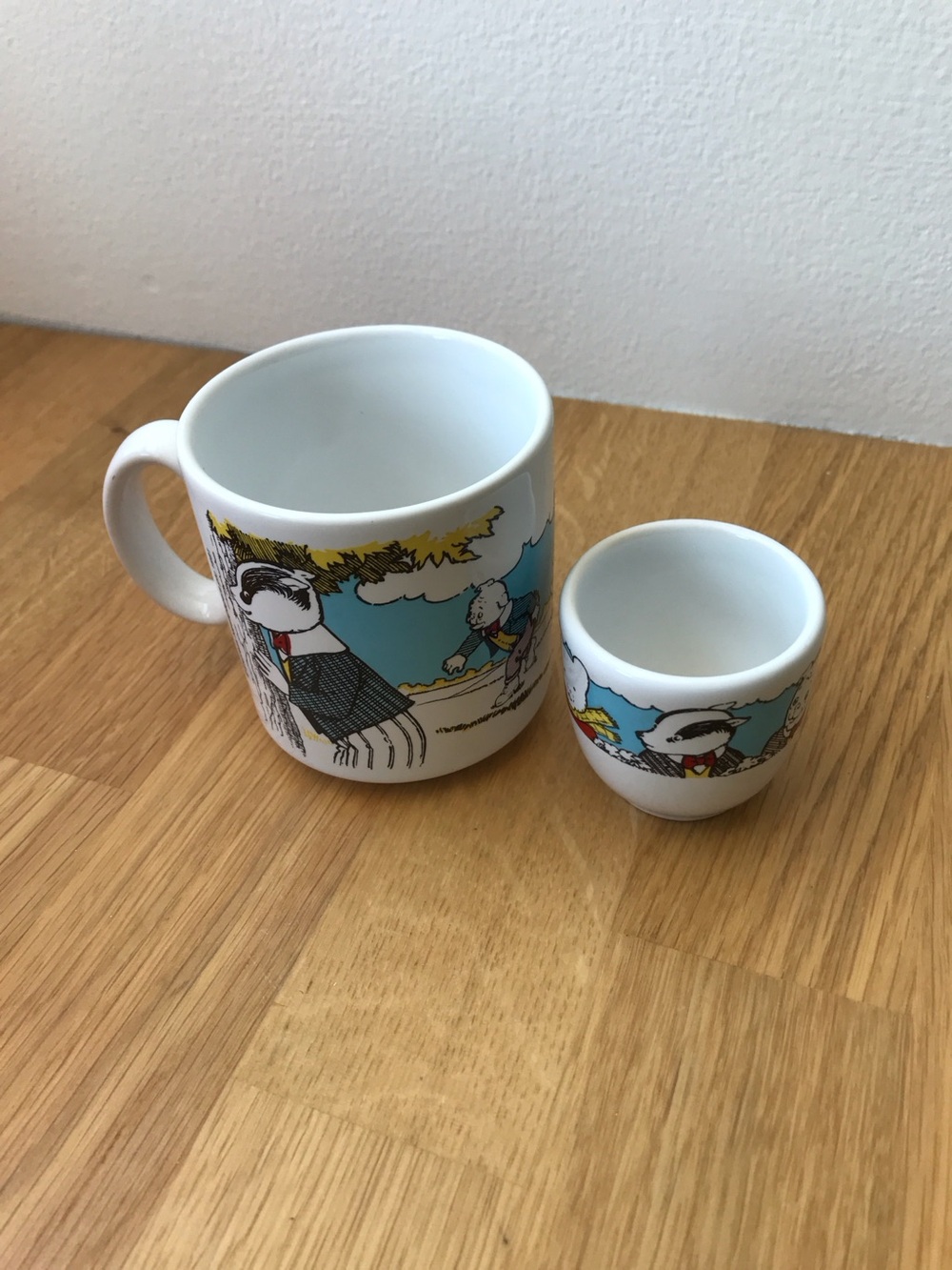 Vintage 1991 Rupert Bear and Friends Mug and Egg Cup (?) Perfect Condition